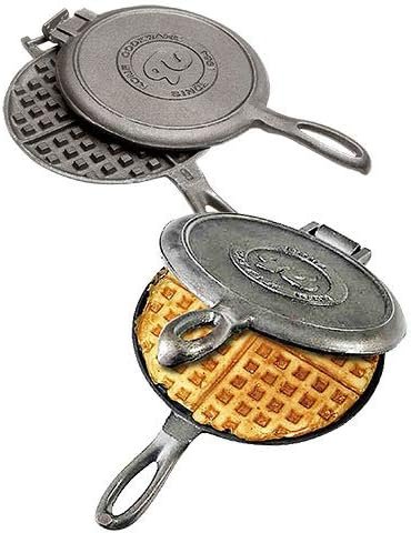 Heavy-duty Rome cast iron waffle iron