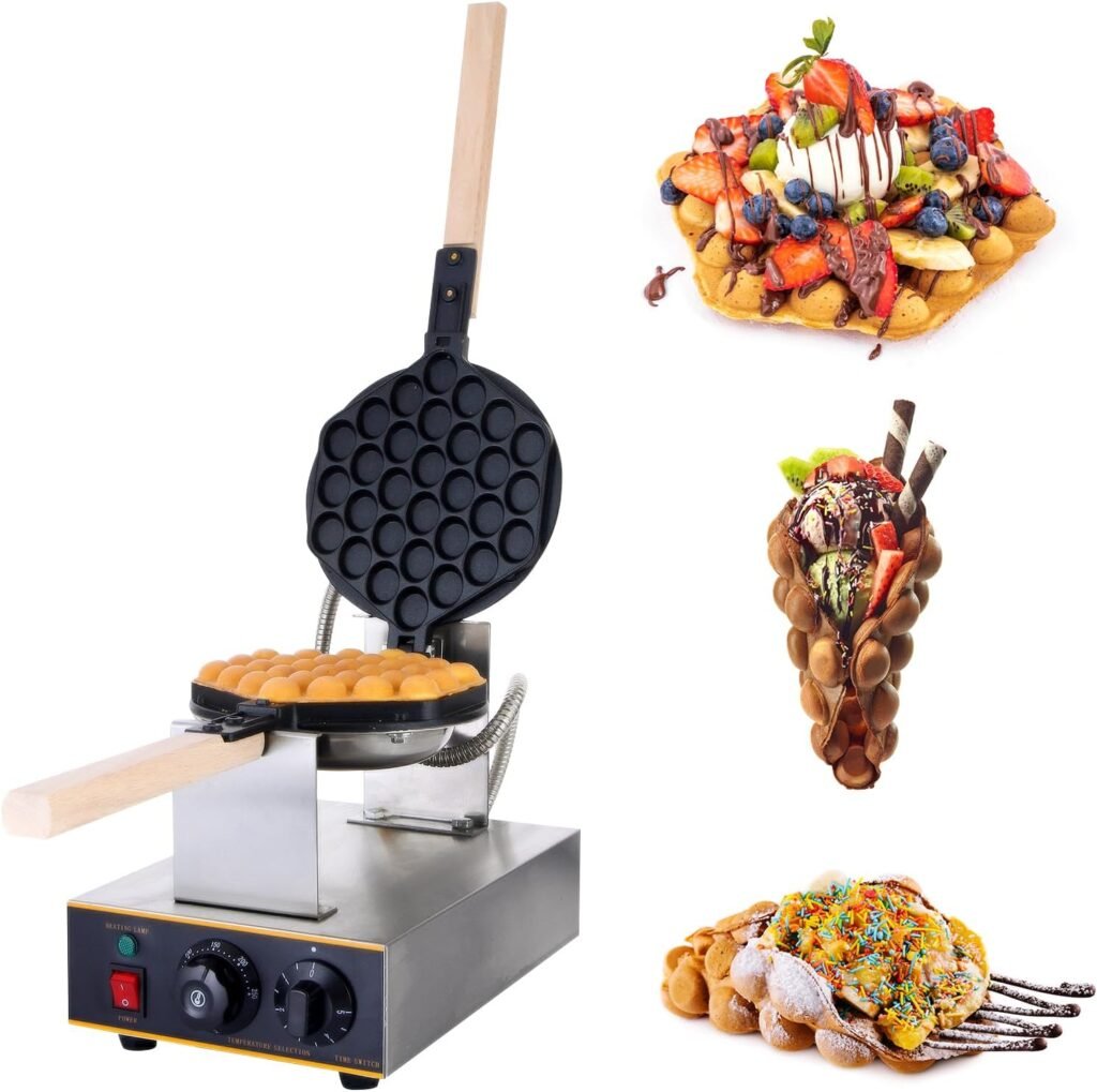 Heavy-duty bubble waffle iron